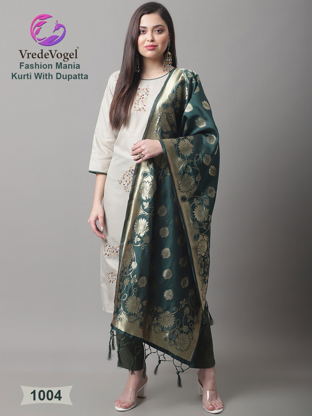 Vredevogel Fashion Mania Wholesale Cotton Kurtis With Dupatta